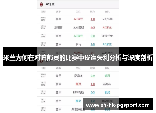 米兰为何在对阵都灵的比赛中惨遭失利分析与深度剖析